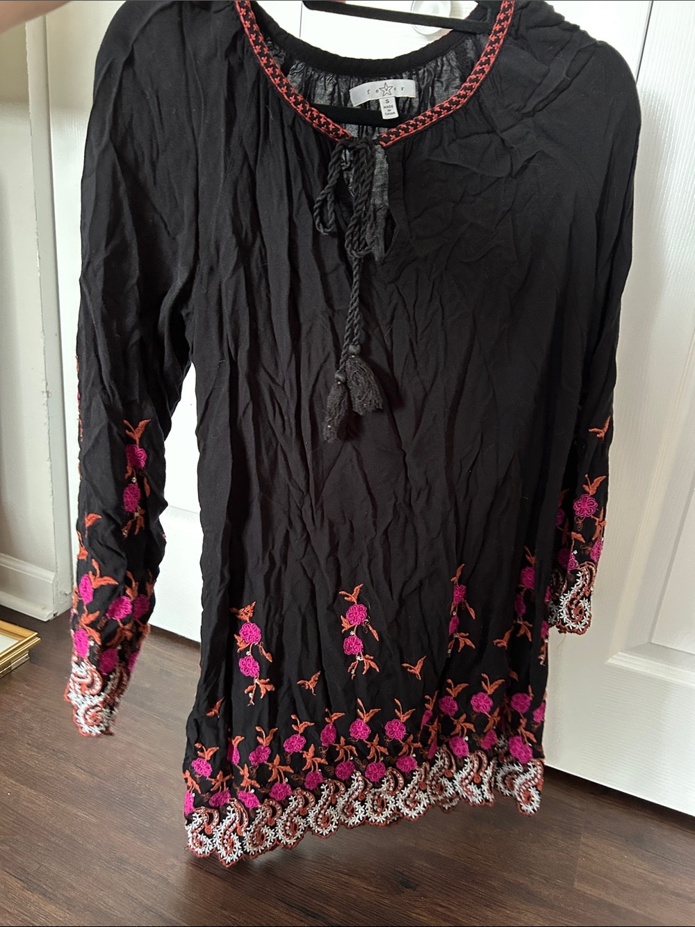 Fever Embroidered Floral Lace Long Sleeve Dress